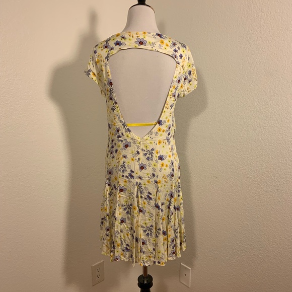 NWT Free People It takes Two Ivory Floral Combo Open Back Dress - Size Large - Picture 4 of 7